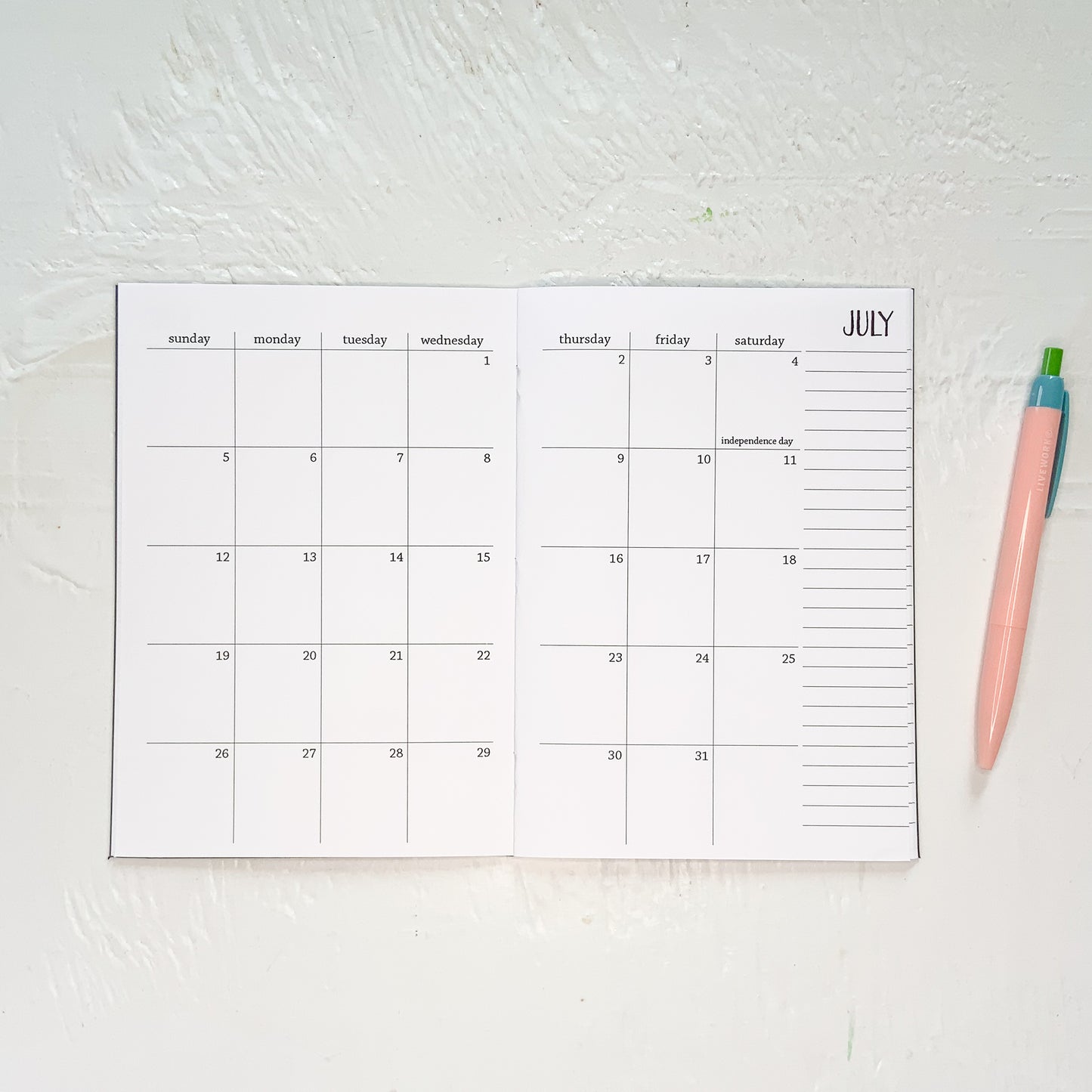 2026 5x7 monthly planner | b6 size