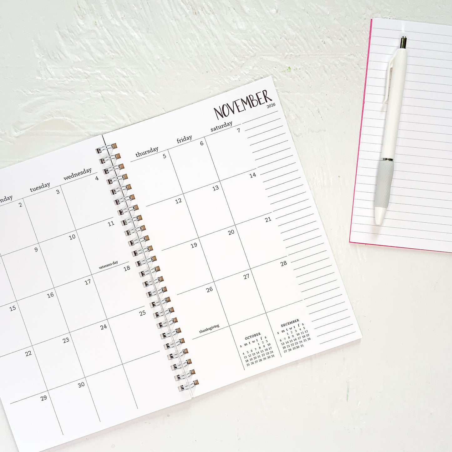 2026 small monthly spiral planner