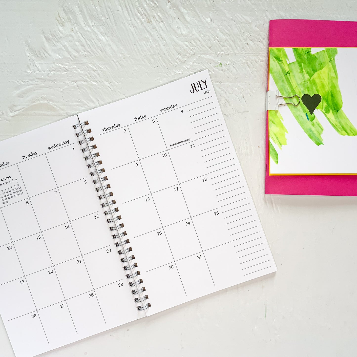 2026 small monthly spiral planner