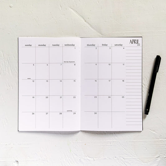 25/26 monthly academic planner | 2 pages per month