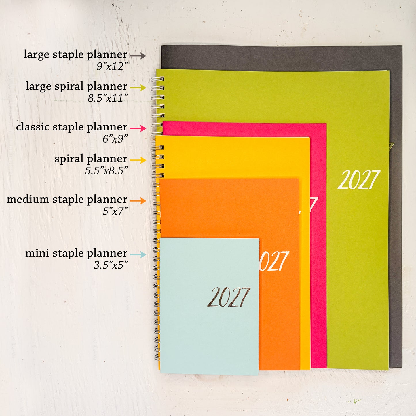 2027 spiral timed weekly planner