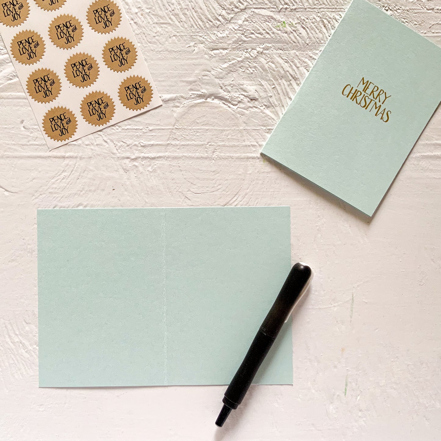 MERRY CHRISTMAS folded notecards