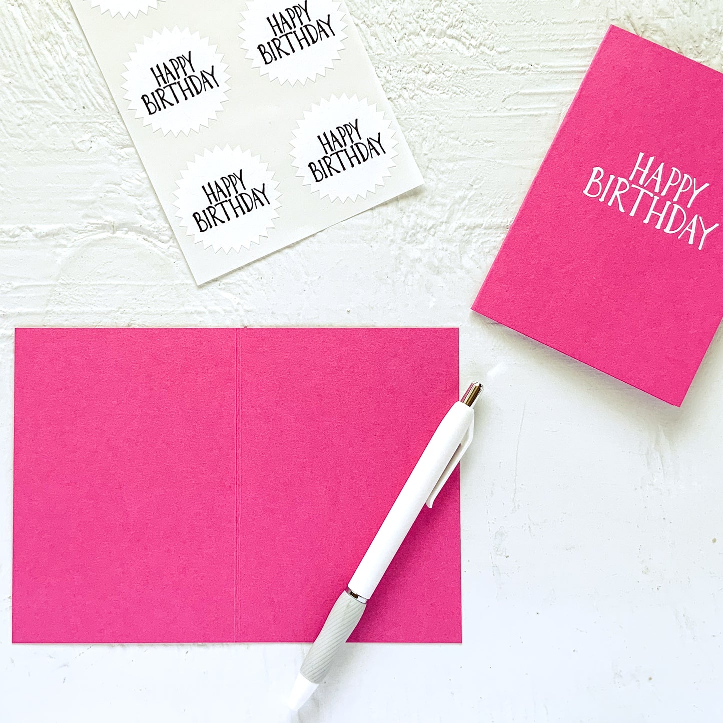 HAPPY BIRTHDAY folded notecards