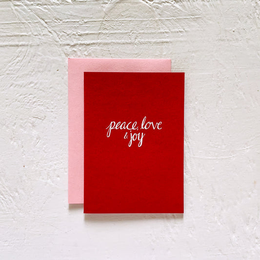 PEACE, LOVE & JOY folded notecards