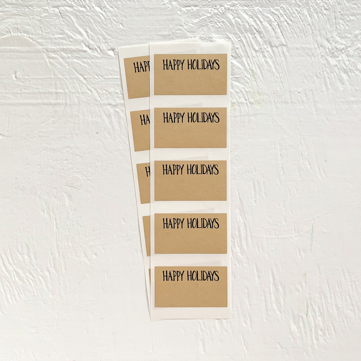 kraft labels - happy holidays