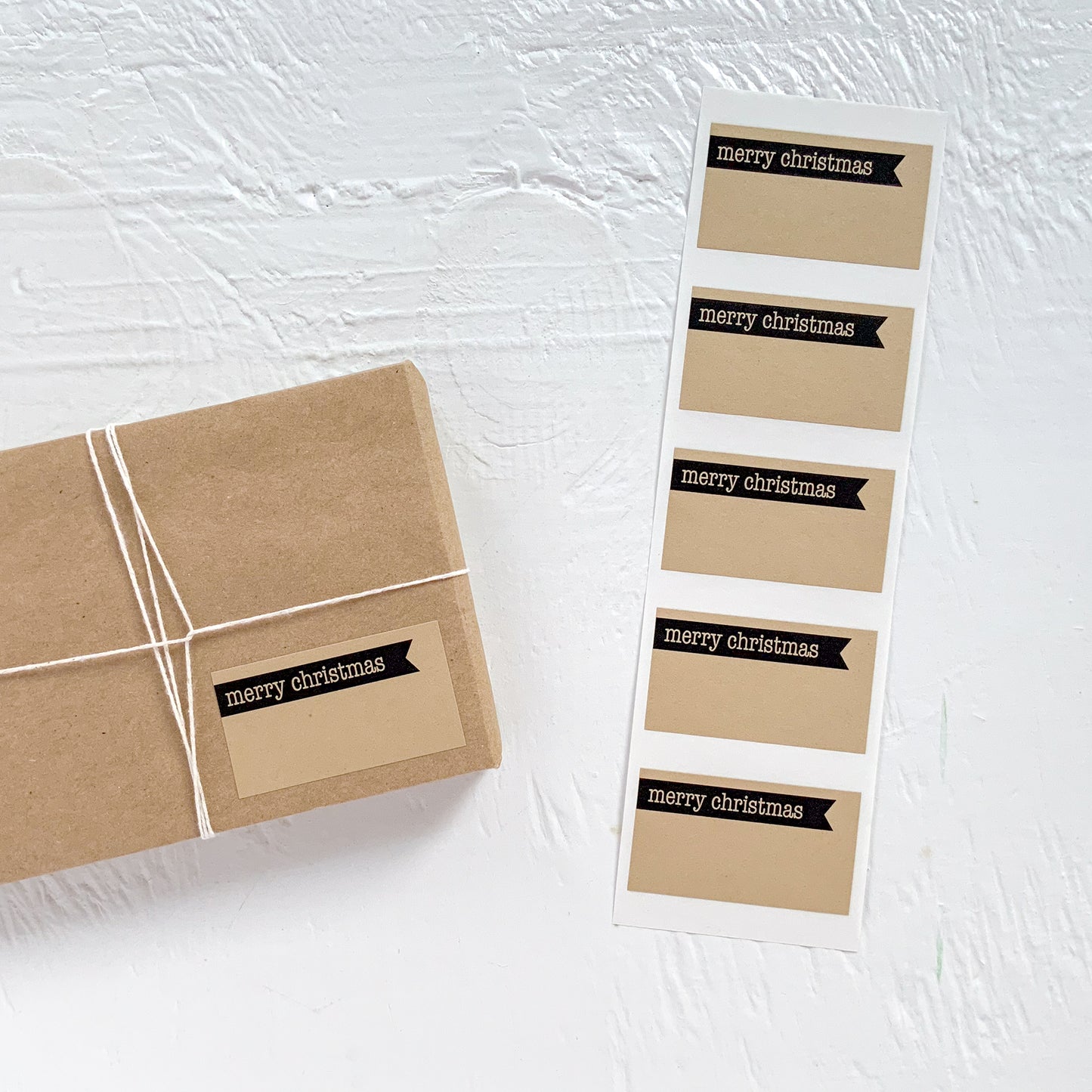 kraft labels - merry christmas