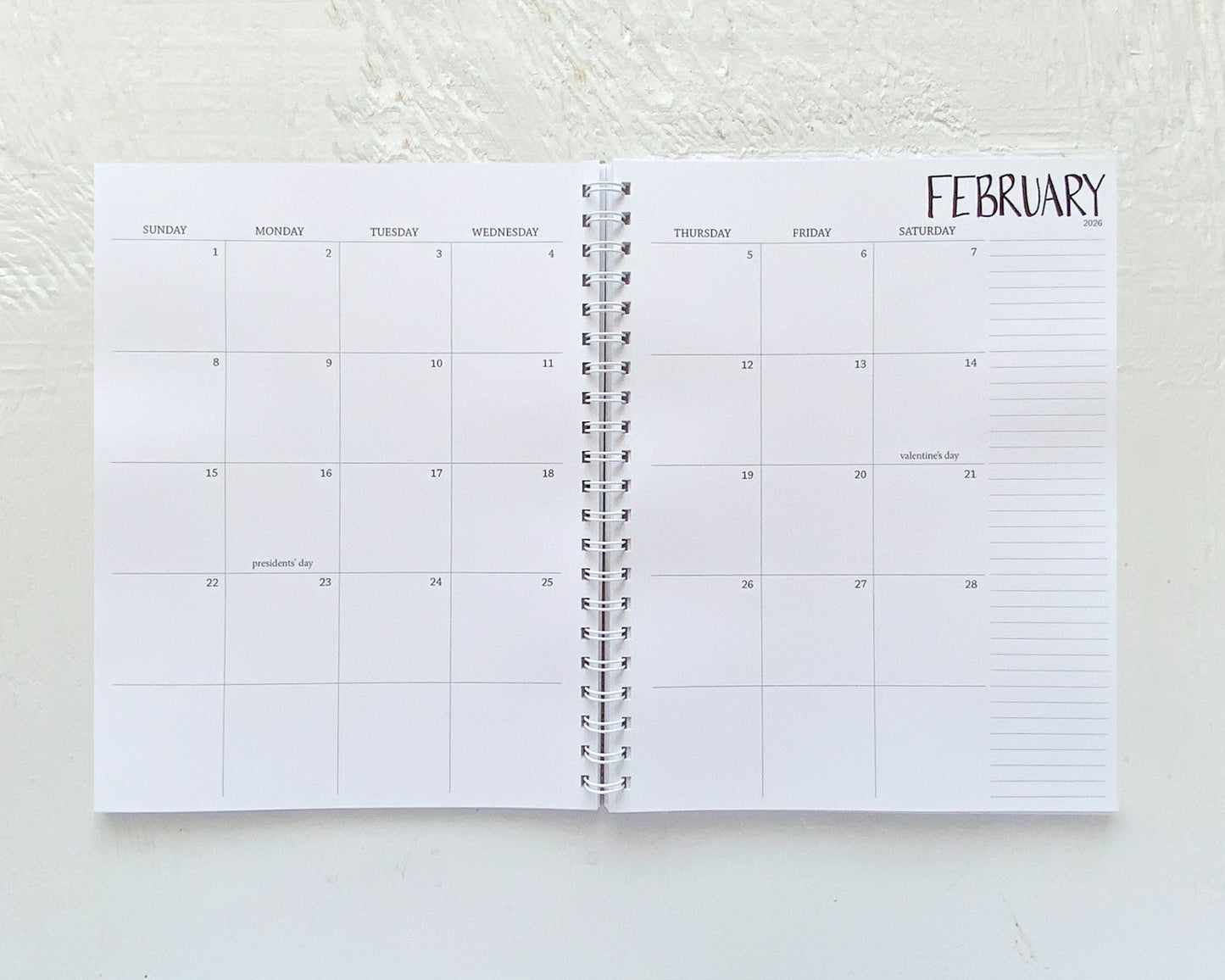 3 year large monthly spiral planner | pages between months | start any month