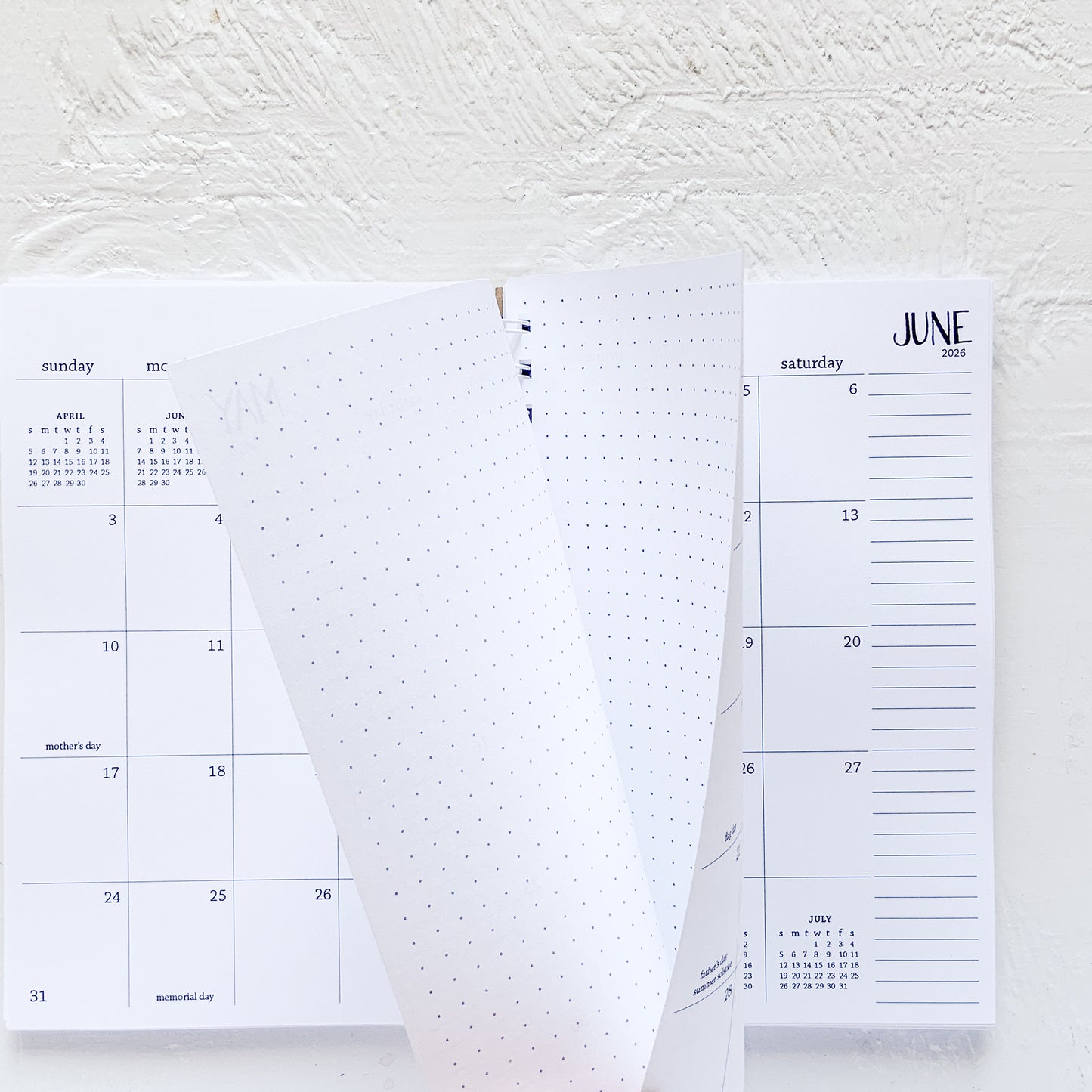 3 year small monthly spiral planner | pages between months | start any time