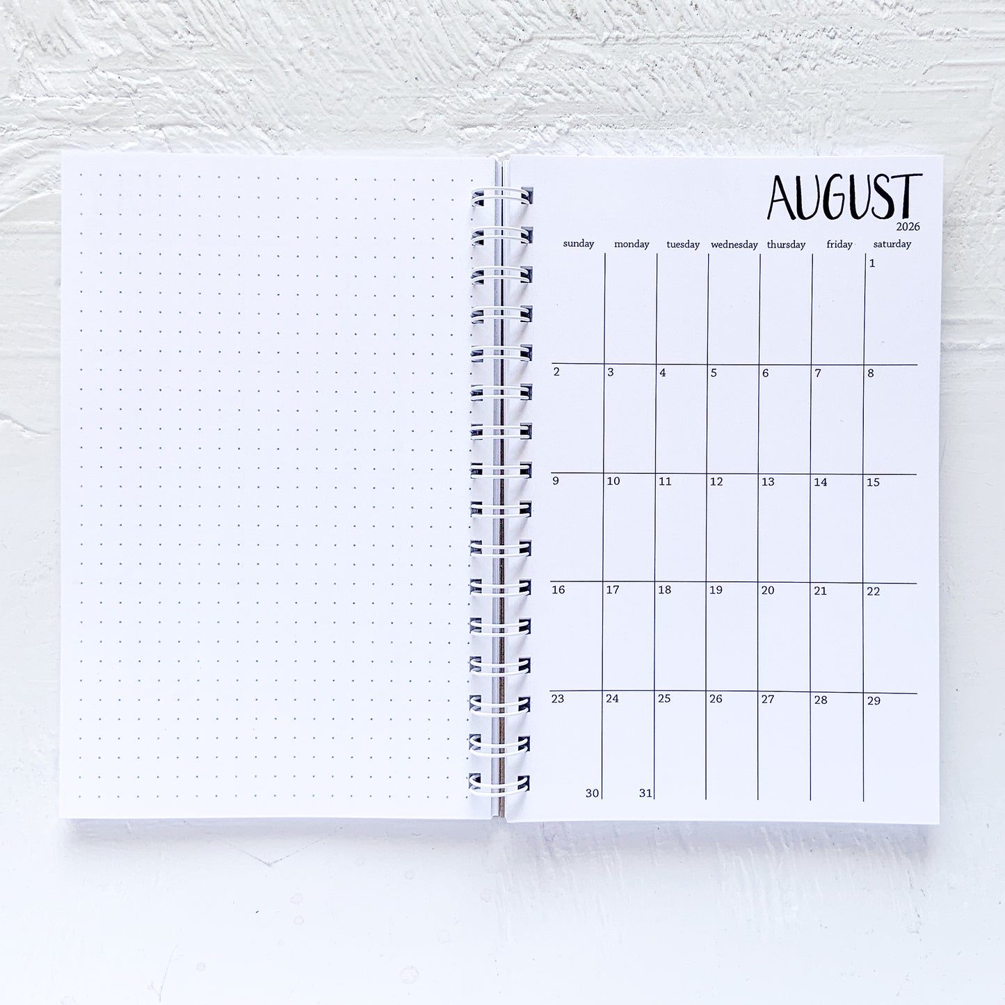 5 year small monthly spiral planner - start any month