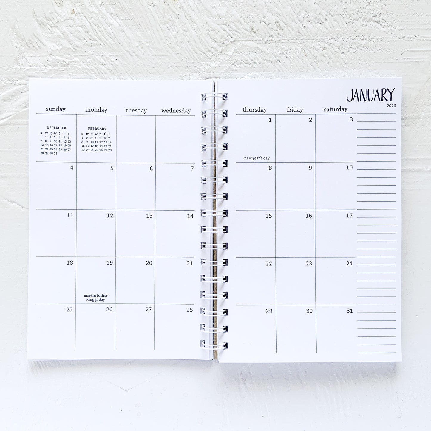 5 year small monthly spiral planner - 2 pages per month