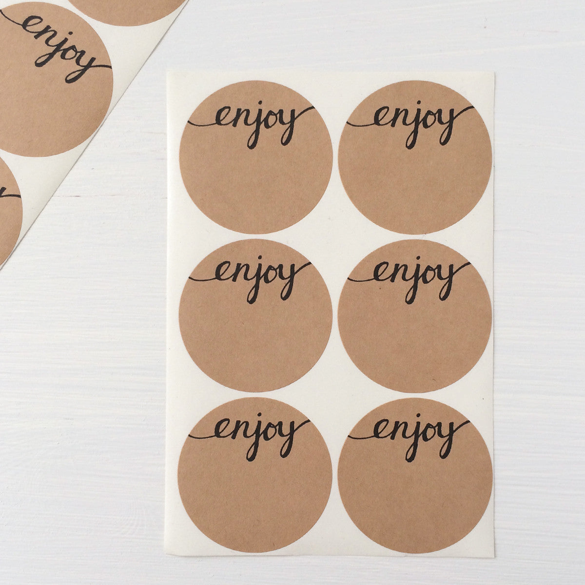 2 inch circle stickers - enjoy