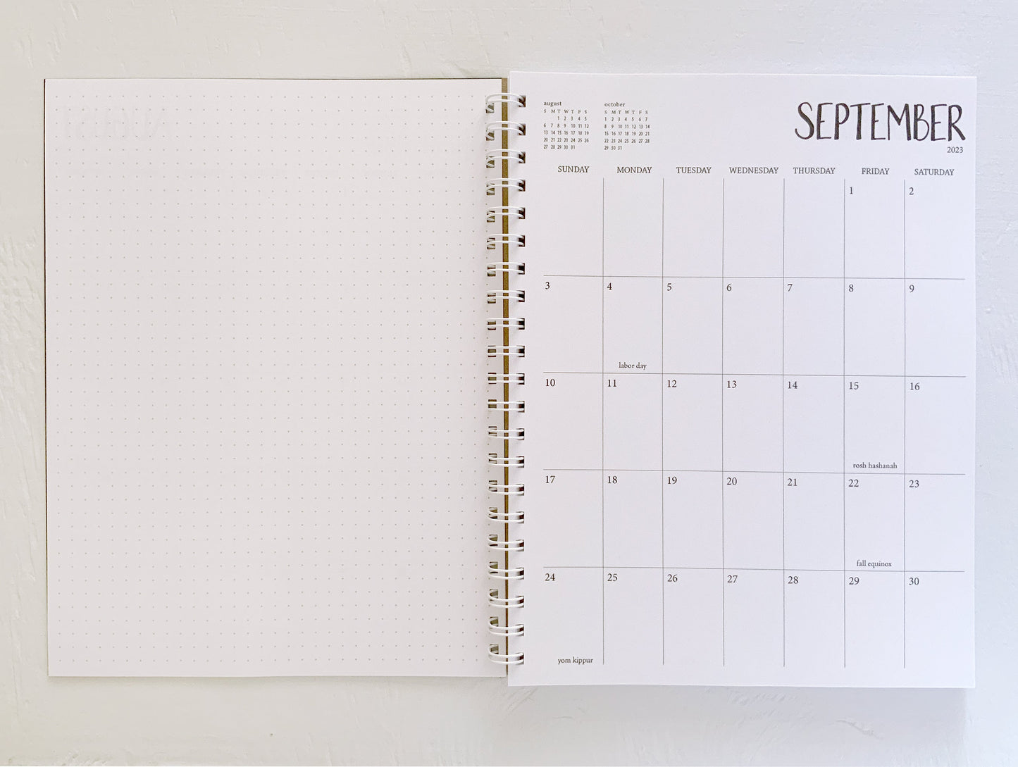 large weekly spiral planner - start any month