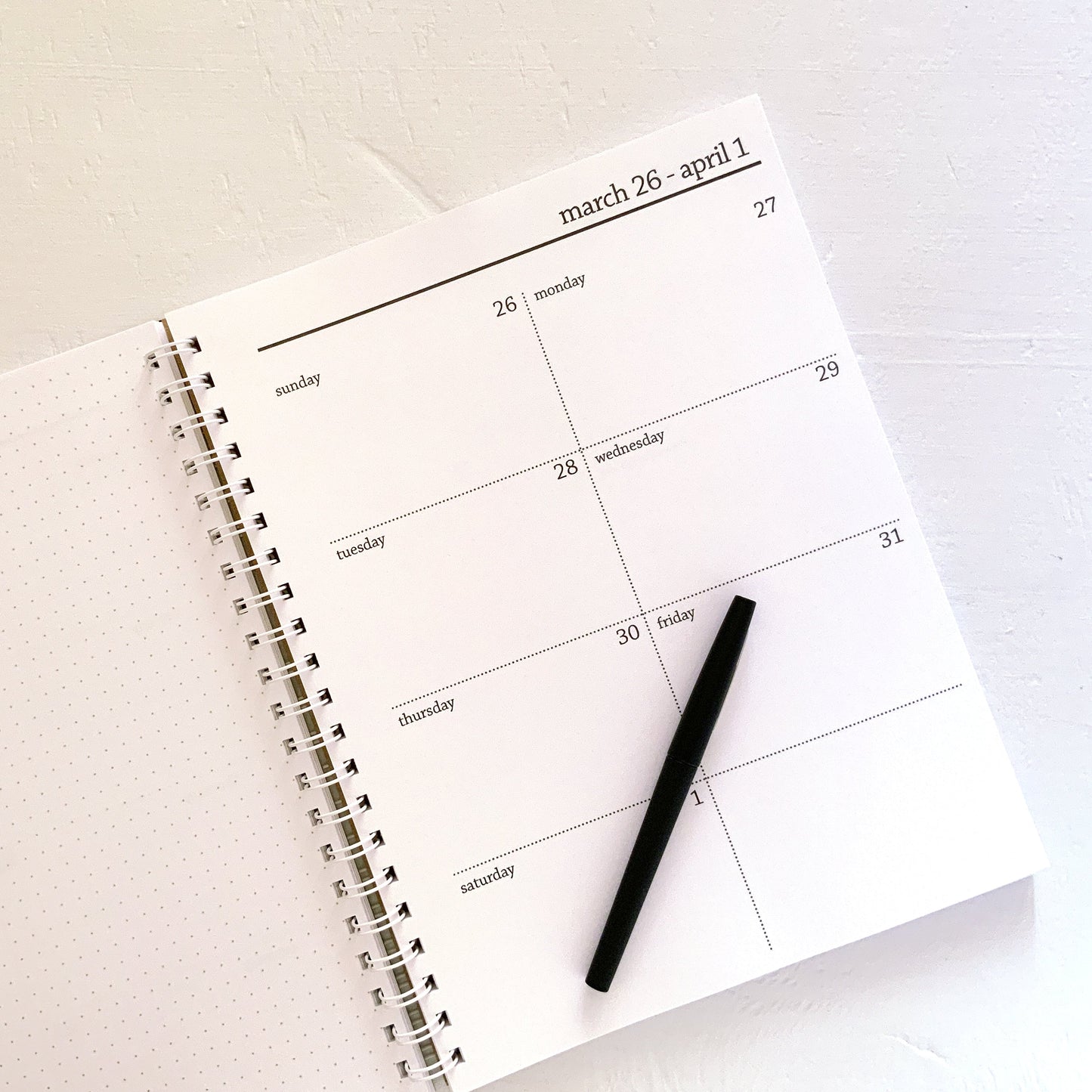 large weekly spiral planner - start any month