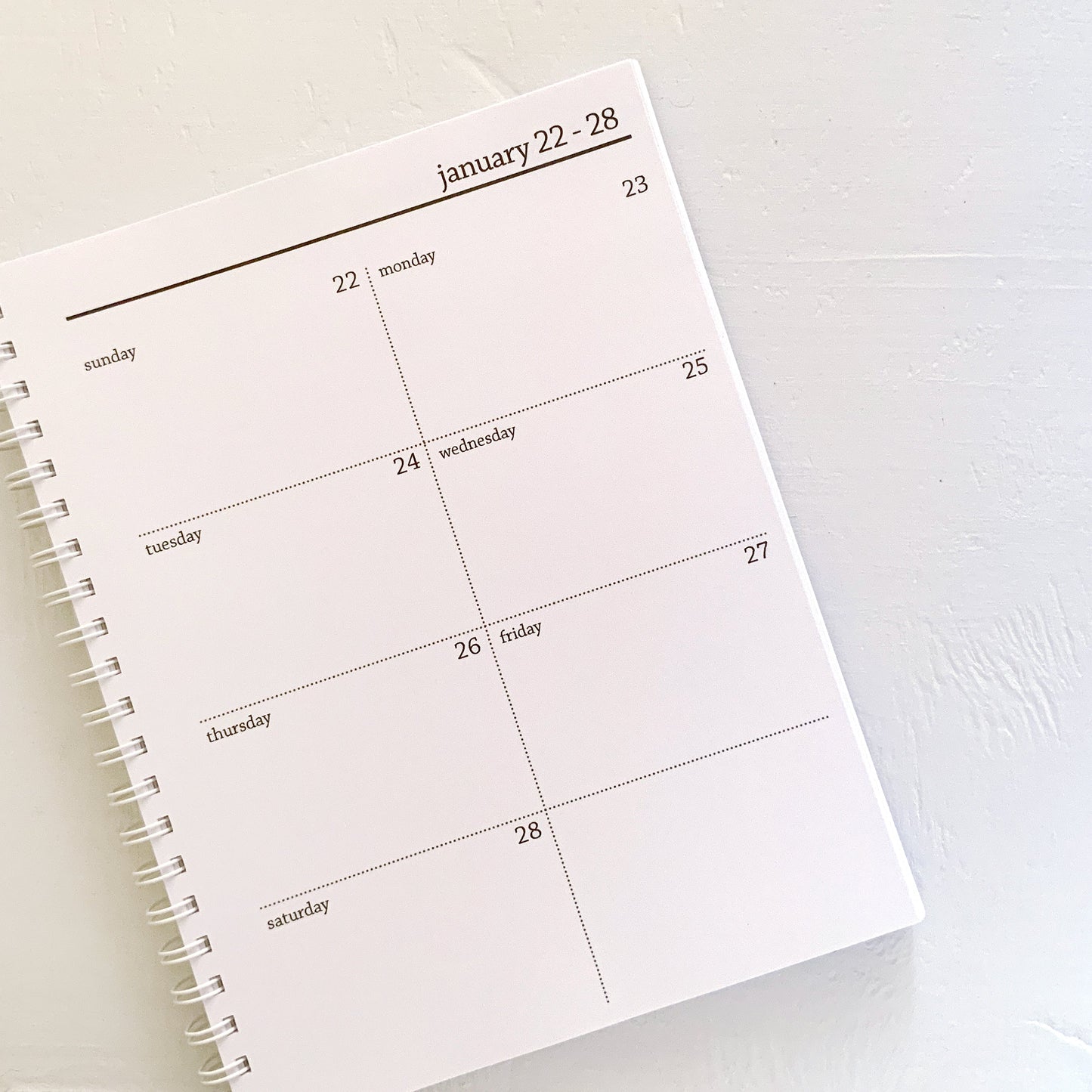 large weekly spiral planner - start any month