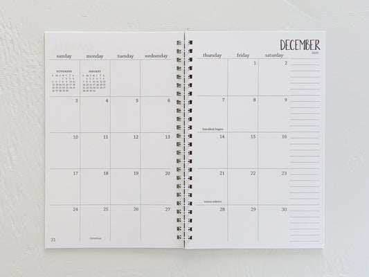 small monthly spiral planner
