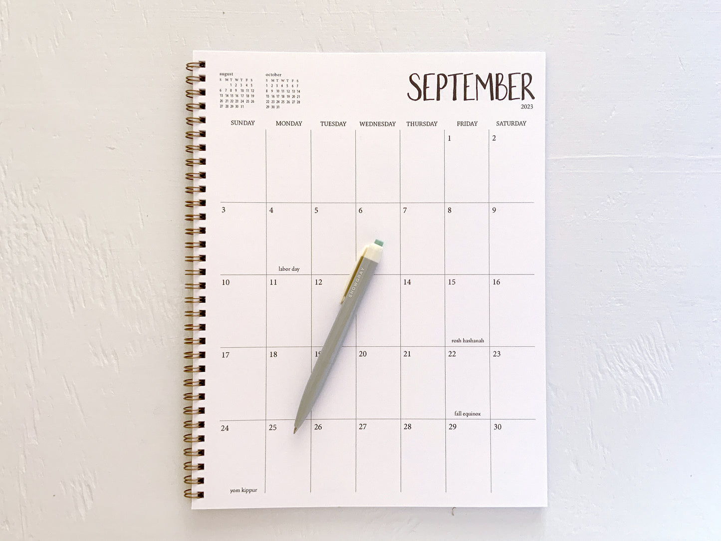 3 year large monthly spiral planner - start any month | 1 page per month