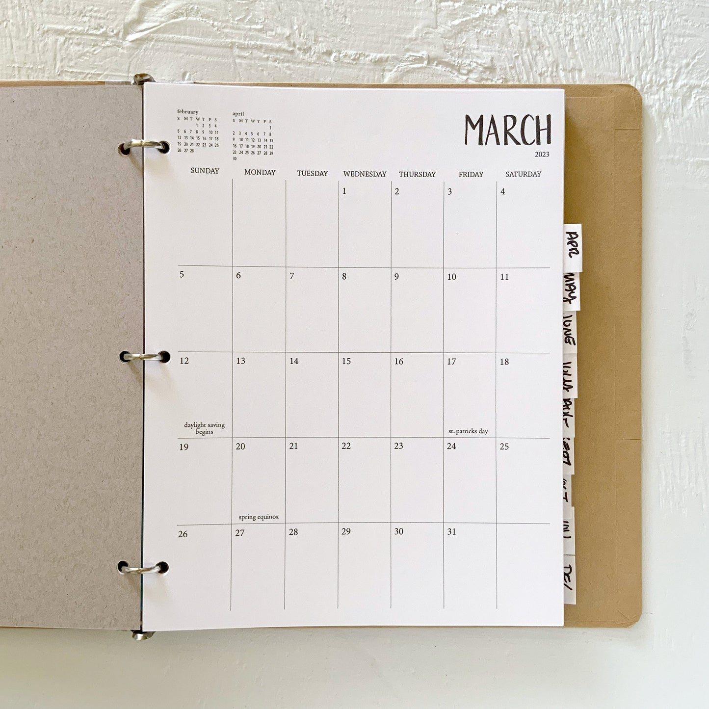 monthly planner sheets - start any month