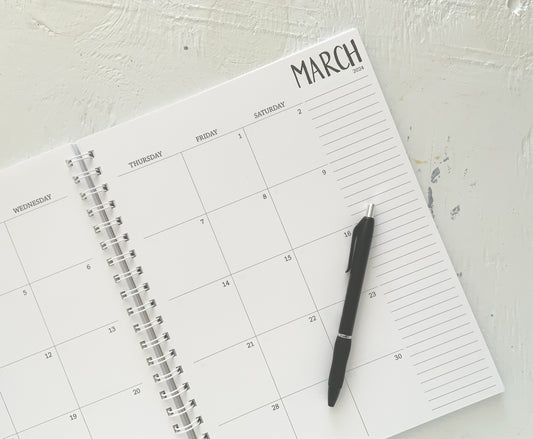 5 year large monthly spiral planner - 2 pages per month