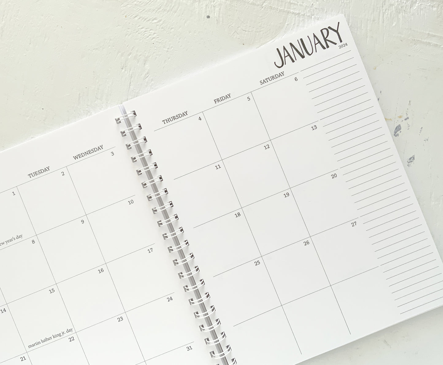 5 year large monthly spiral planner - 2 pages per month