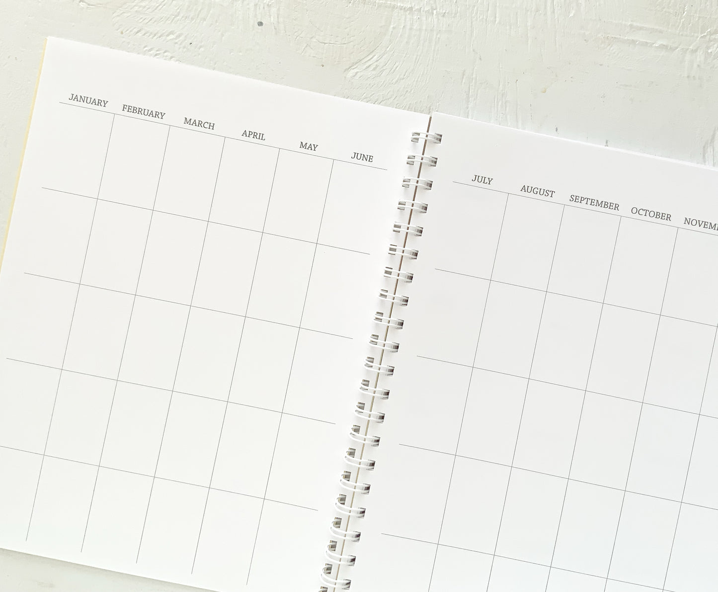 5 year large monthly spiral planner - start any month | 1 page per month