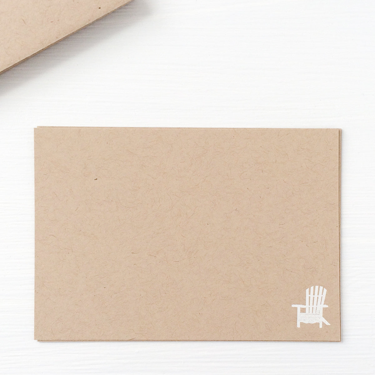 kraft pressed flat notecards - adirondack chair