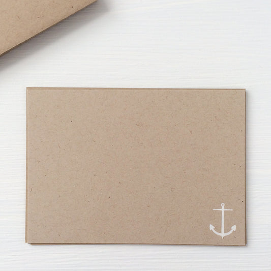kraft pressed flat notecards - anchor