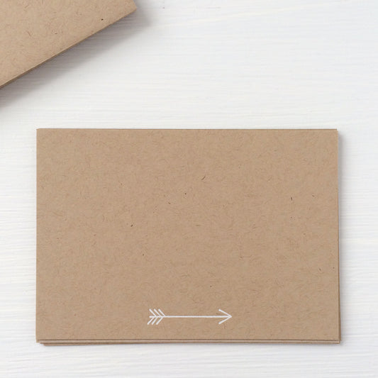 kraft pressed flat notecards - arrow