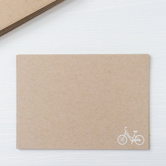 kraft pressed flat notecards - bike