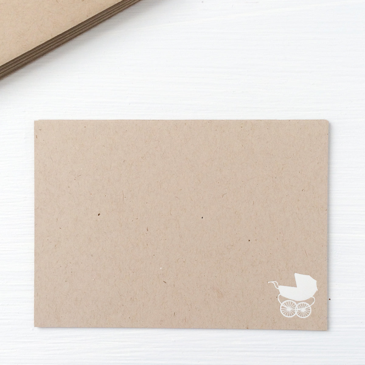 kraft pressed flat notecards - buggy