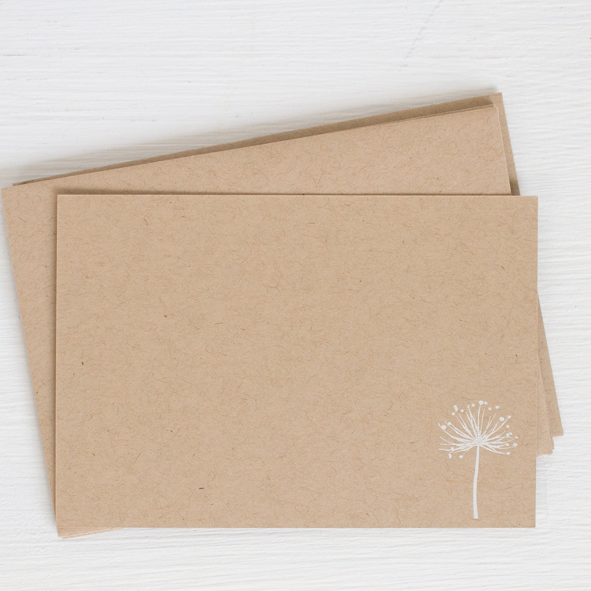 kraft pressed flat notecards - DANDELION