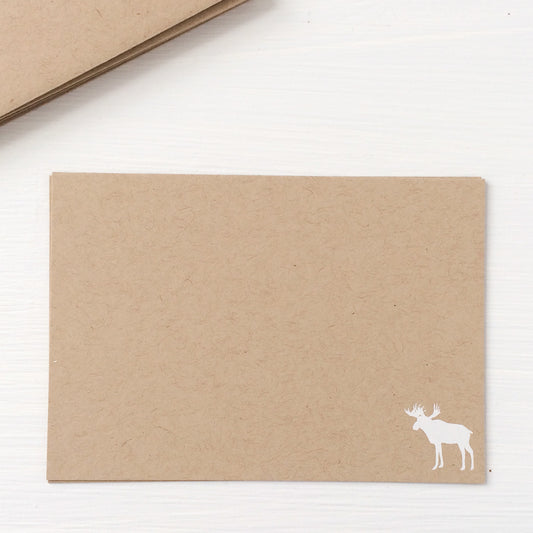 kraft pressed flat notecards - moose