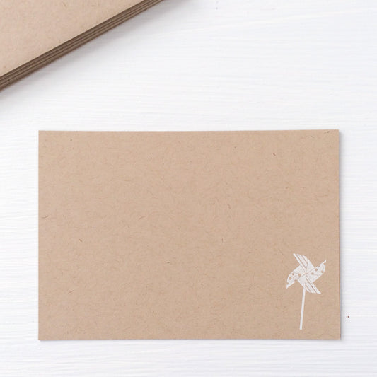 kraft pressed flat notecards - pinwheel