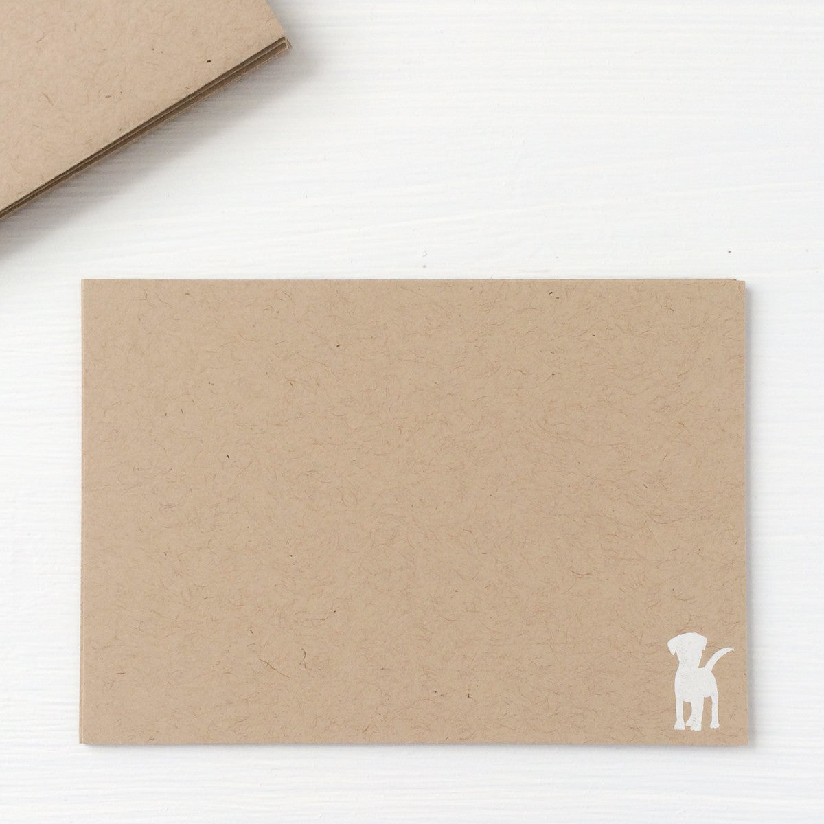 kraft pressed flat notecards - puppy