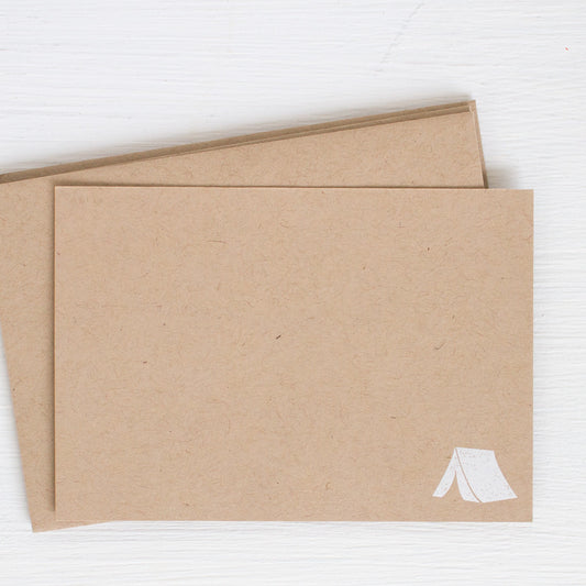 kraft pressed flat notecards - TENT