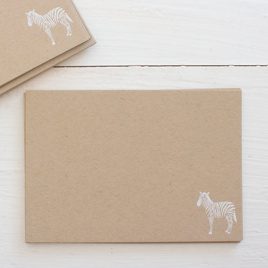 pressed flat notecards - kraft ZEBRA