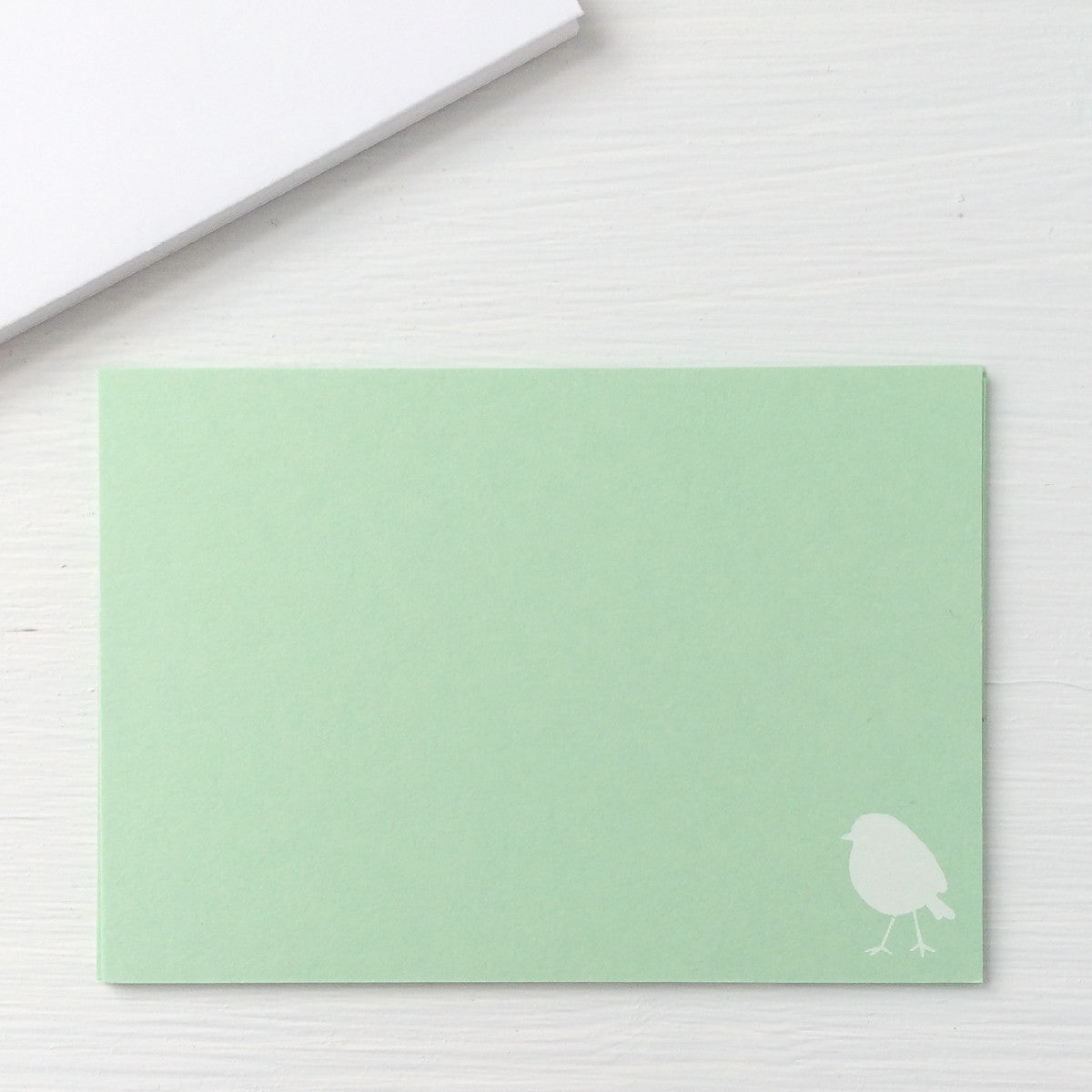 pressed flat notecards - mint BIRD