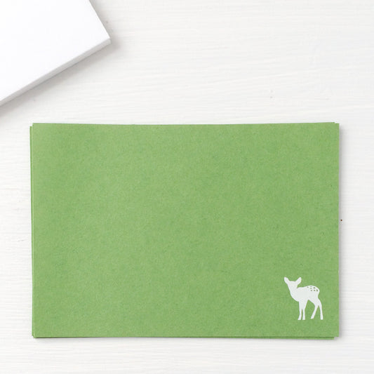 pressed flat notecards - DEER