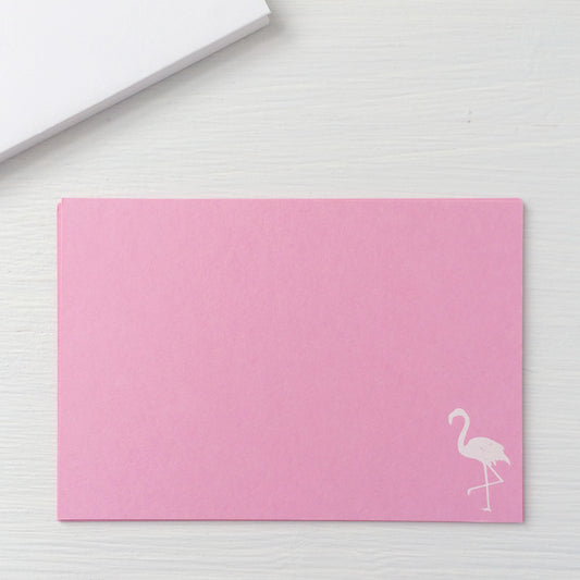 flamingo foil imprinted notecards