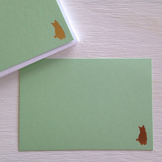 gold cat flat notecards