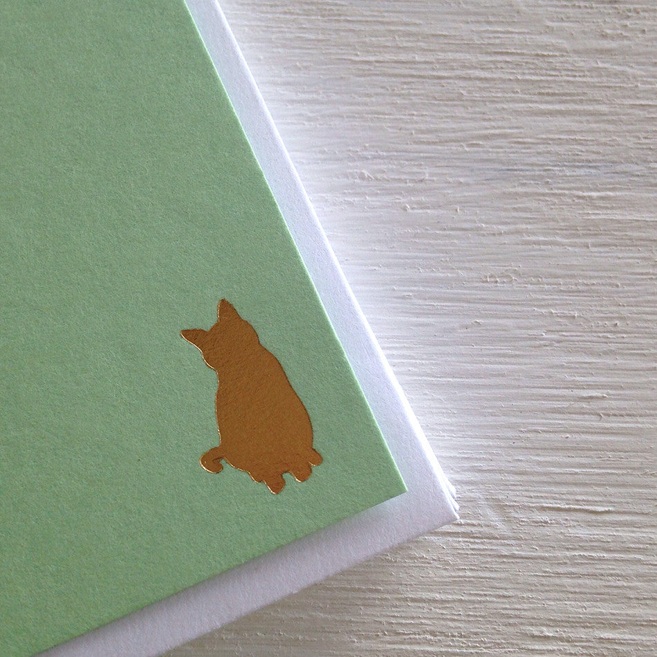gold cat flat notecards