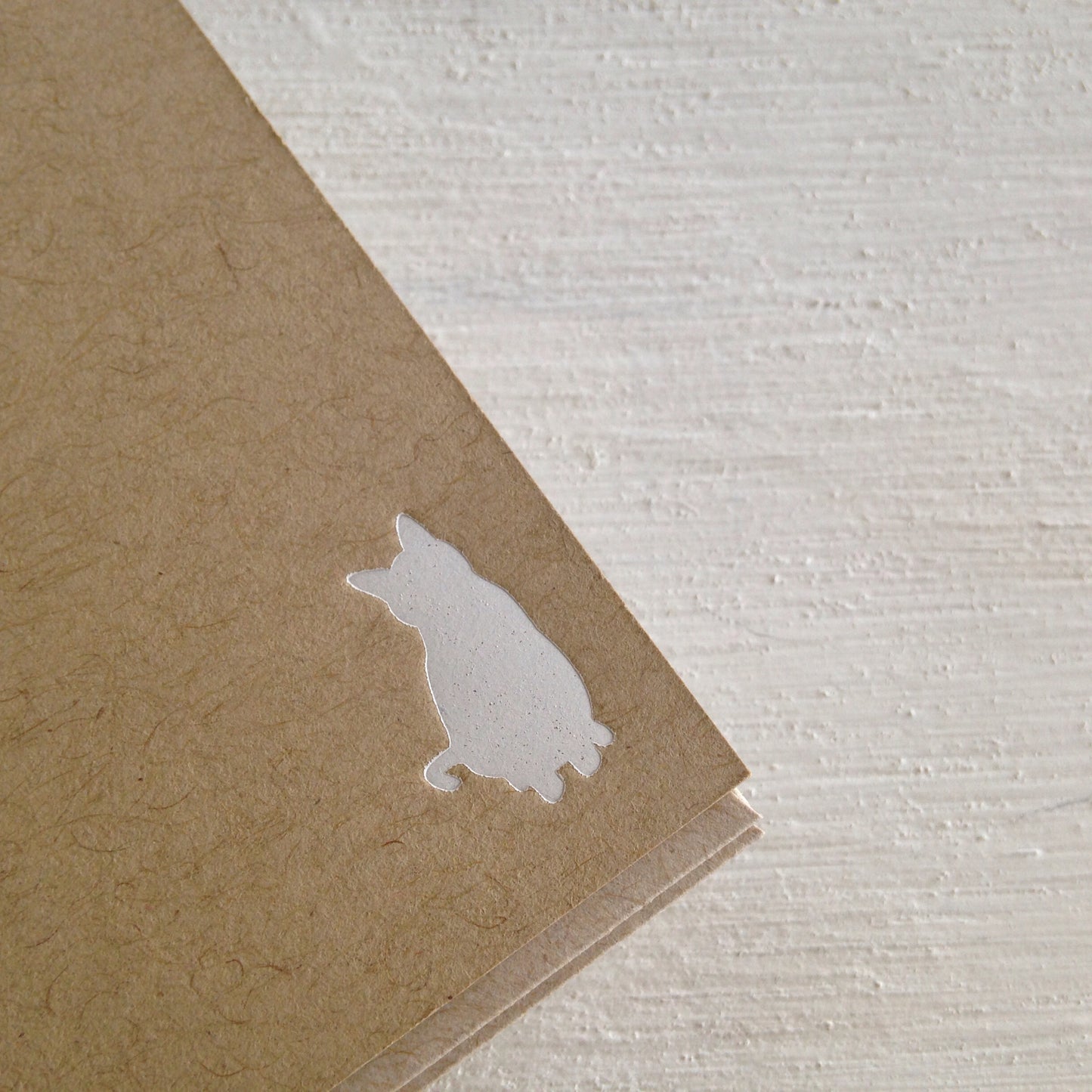 kraft cat flat notecards