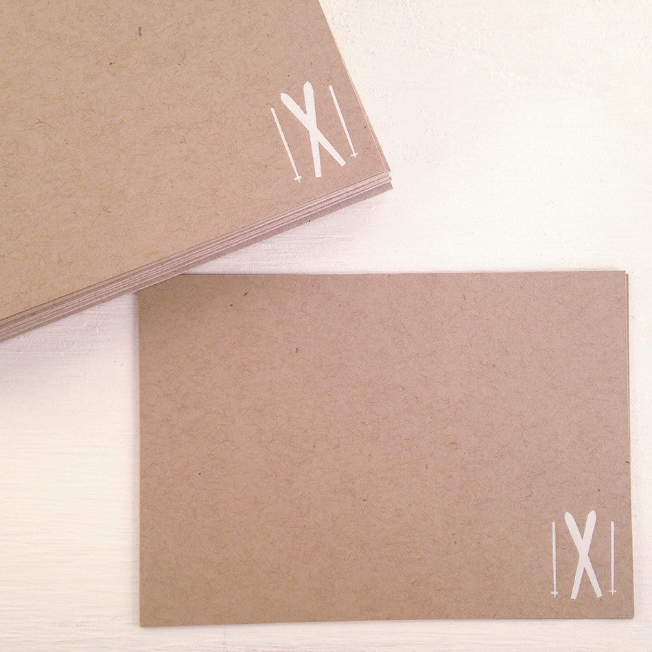 skiis kraft flat notecards