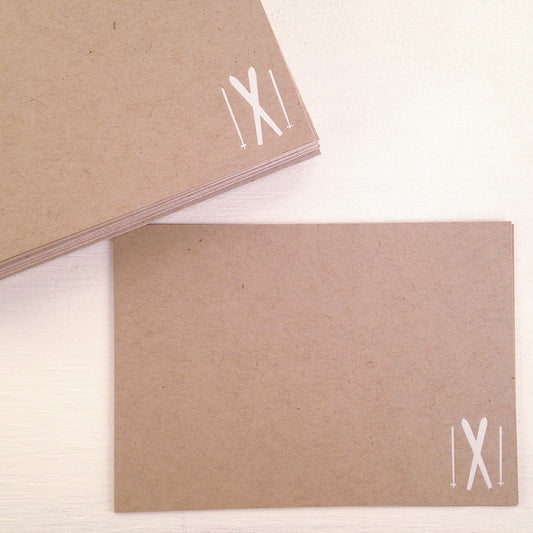 skiis kraft flat notecards