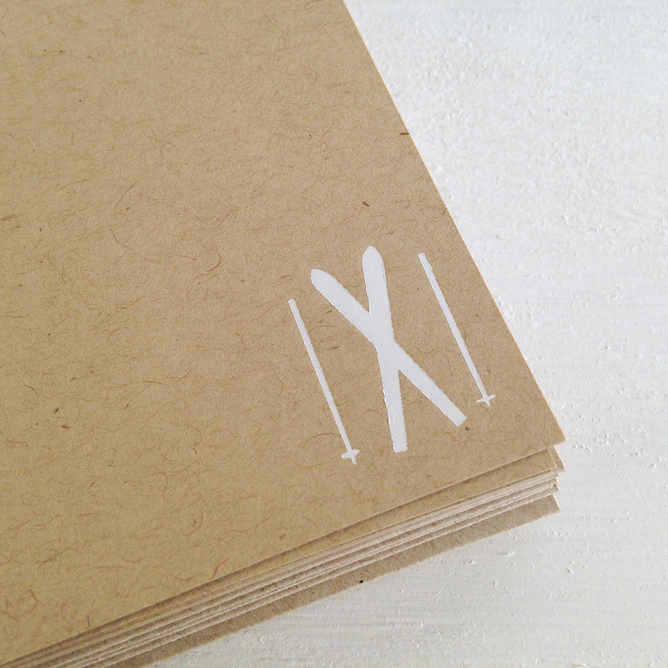 skiis kraft flat notecards