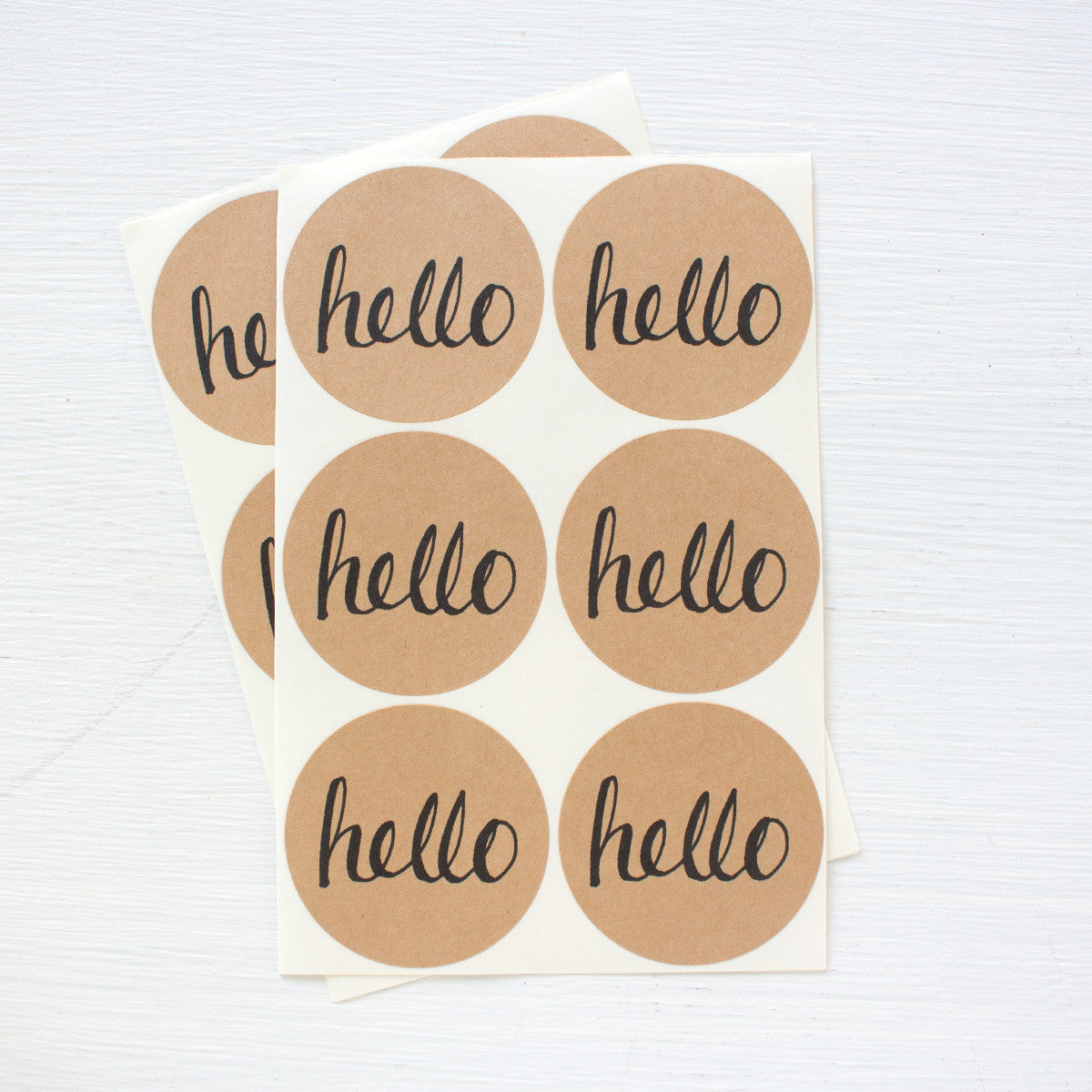 2 inch circle stickers - hello