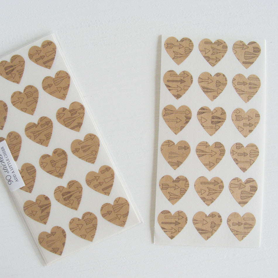 arrow mini heart stickers