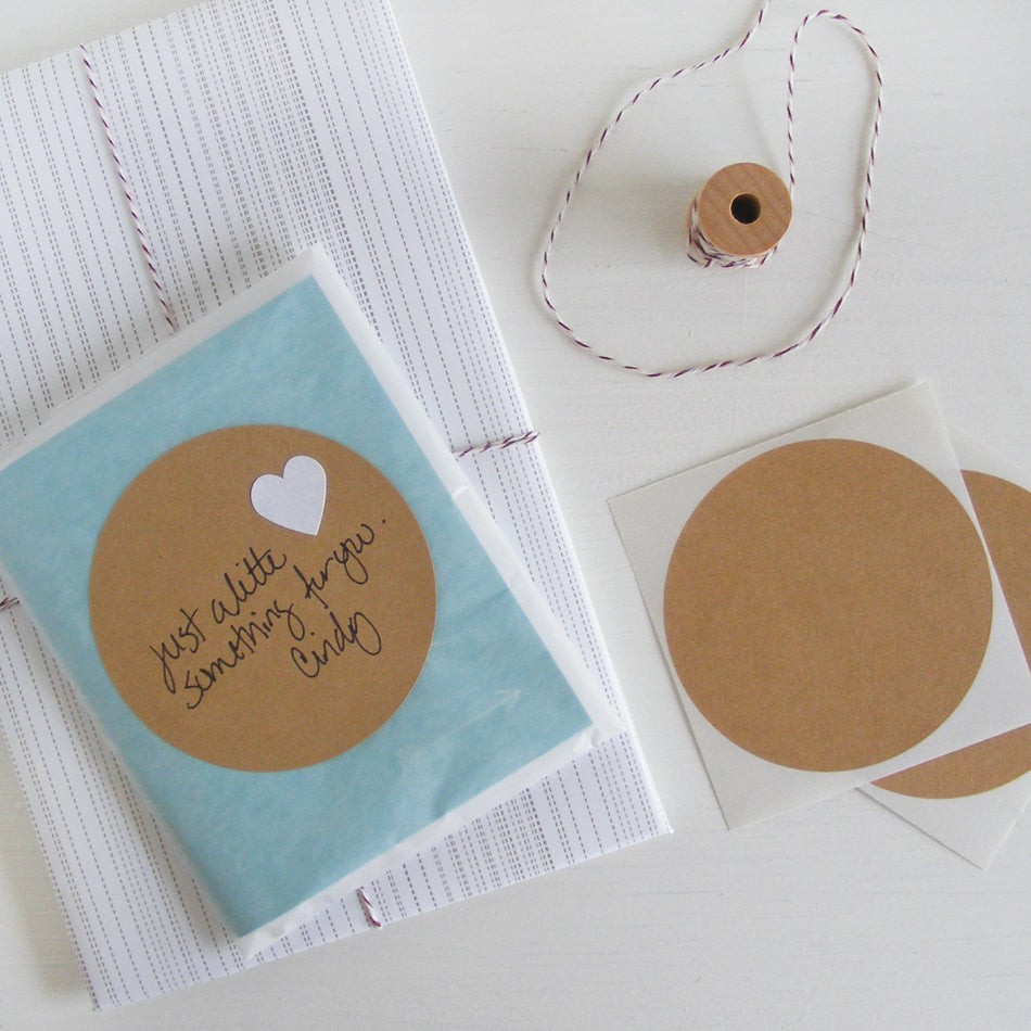 kraft large circle stickers