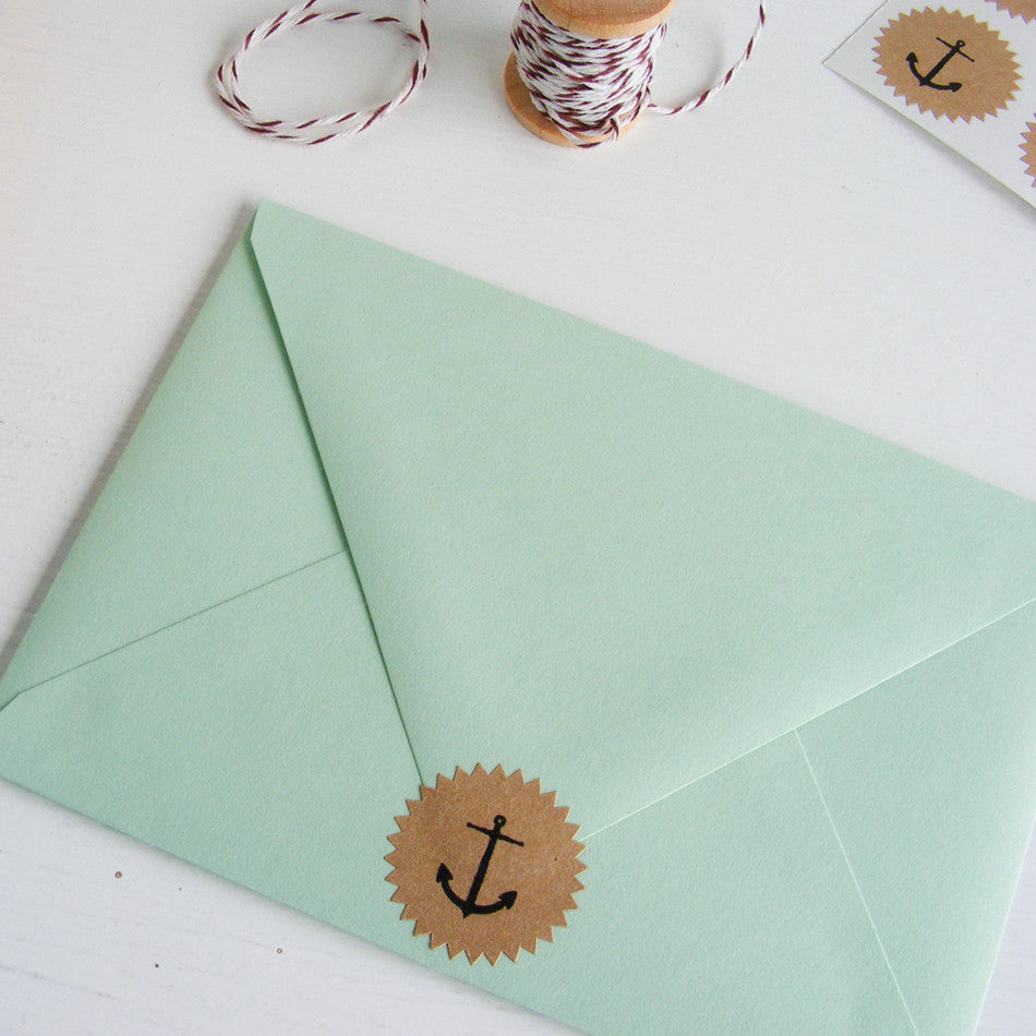 tiny kraft starburst stickers - anchors