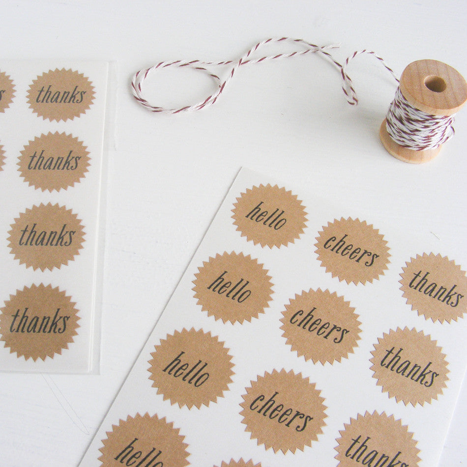 tiny kraft starburst stickers - correspondence