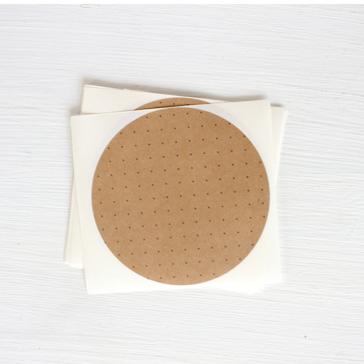 kraft large circle sticker - dot grid
